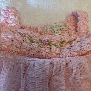 Victoria Kids Pink Crochet Dress